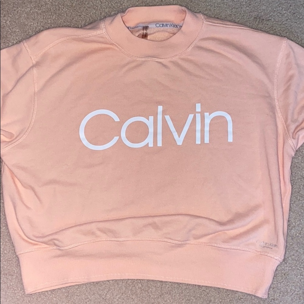 Calvin Klein salmon cropped crew neck